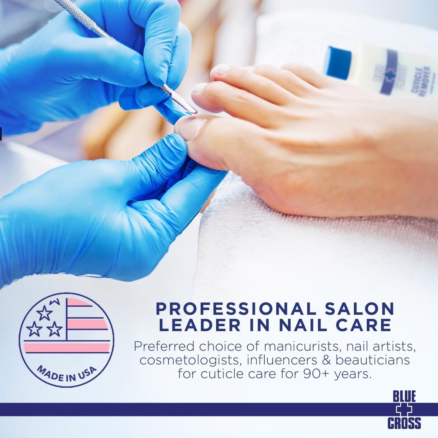 Blue Cross Cuticle Remover lanolin cuticle care bottle for nail prep DND OPI CND