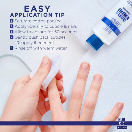 Blue Cross Cuticle Remover lanolin cuticle care bottle for nail prep application tips