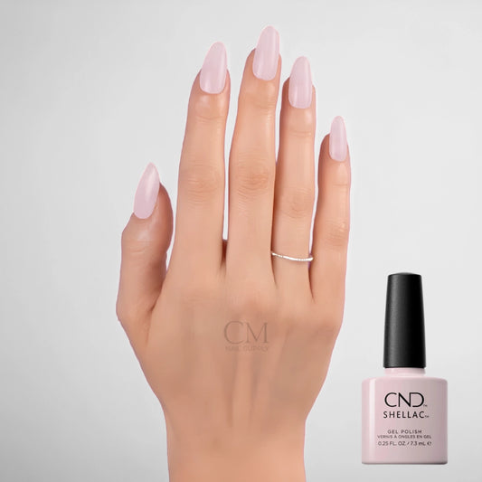 CND Shellac Gel Polish Backyard Nuptials manicure with bottle image