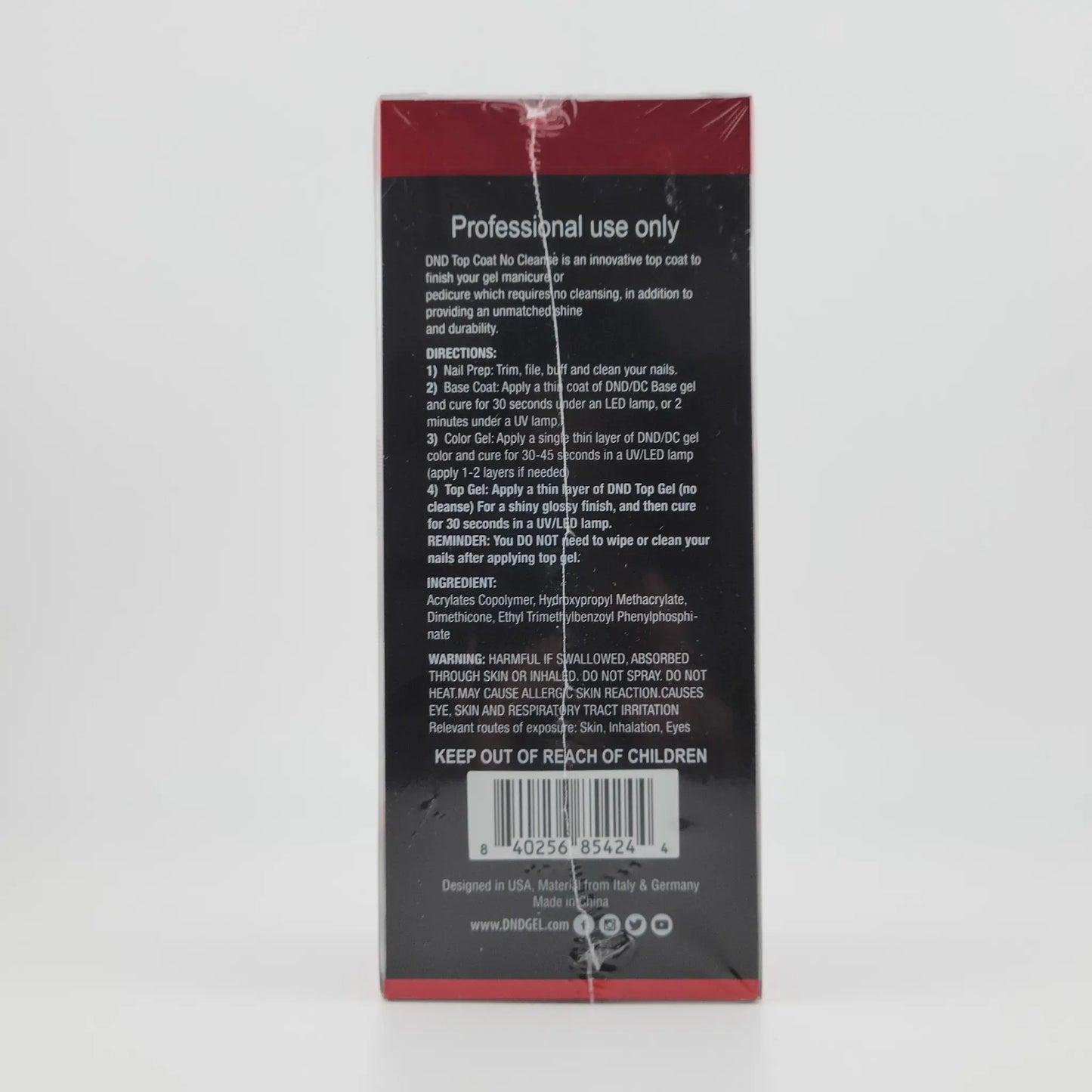 DND DC No Cleanse Top Coat #900 Refill 240mL - CM Nails & Beauty Supply