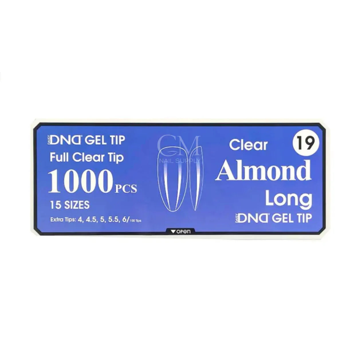 DND Soft Gel Nail Tips 1000pcs Clear Full Cover - Long Almond #19