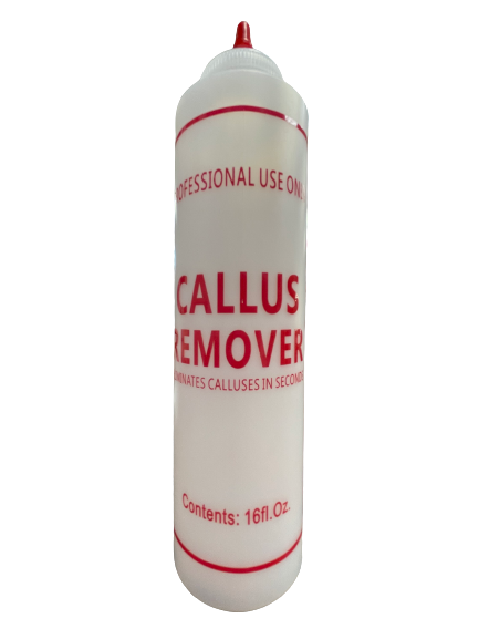 "Callus Remover" Labelled Bottle with Cap | 08 oz & 16 oz - CM Nails & Beauty Supply