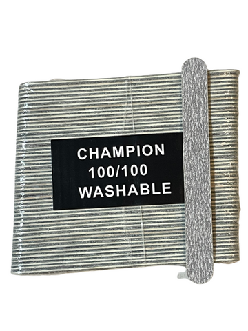 Mini Nail File - Champion Disposable | Zebra 100/100 Grit (50 Pcs) |