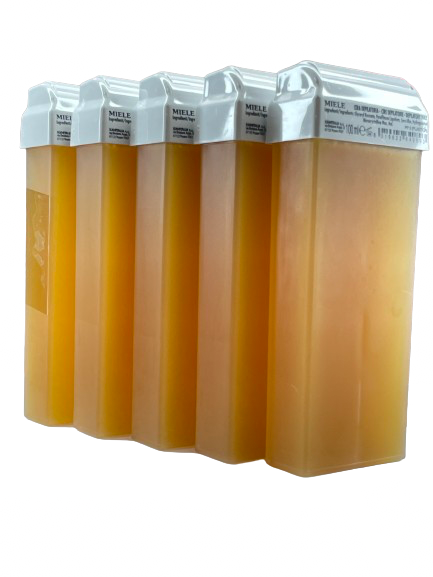 Miele Premium Italian Honey Wax Cartridge Rollers – 5 Pack | Strip Waxing Hair Removal | Made in Italy - CM Nails & Beauty Supply