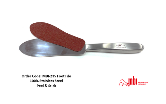 MBI-235 Foot File Double Side Stick & Peel Stainless Steel - CM Nails & Beauty Supply