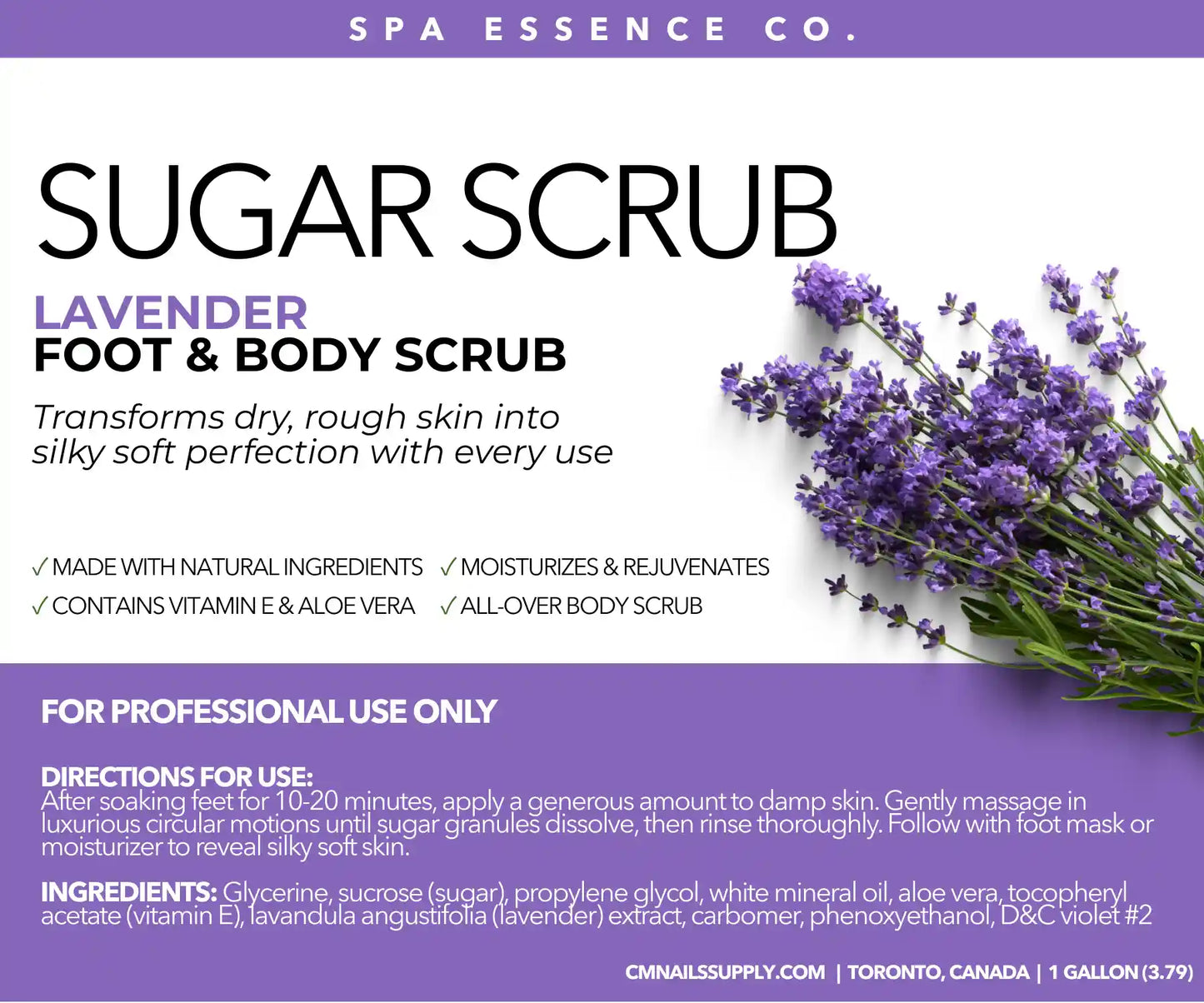 sugar scrub, pedicure lavender