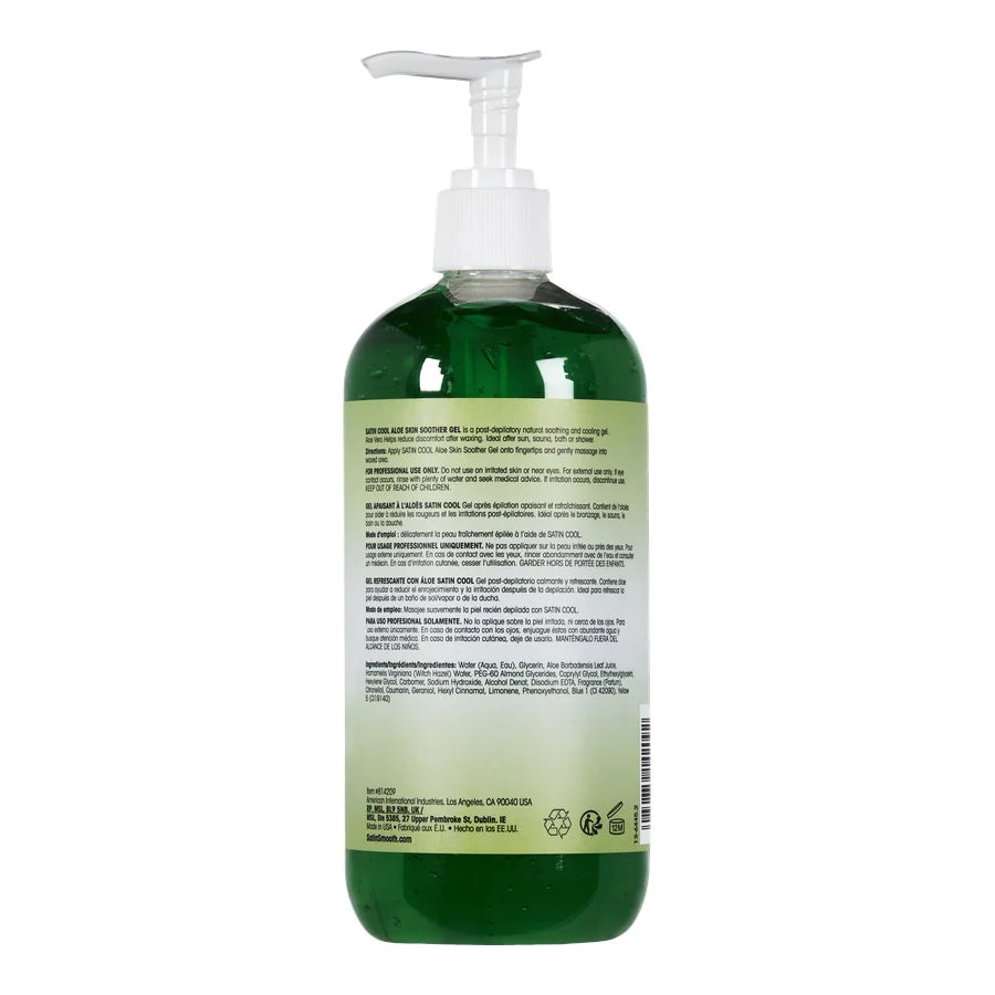 Green Aloe Gel bottle with pump dispenser on a white background