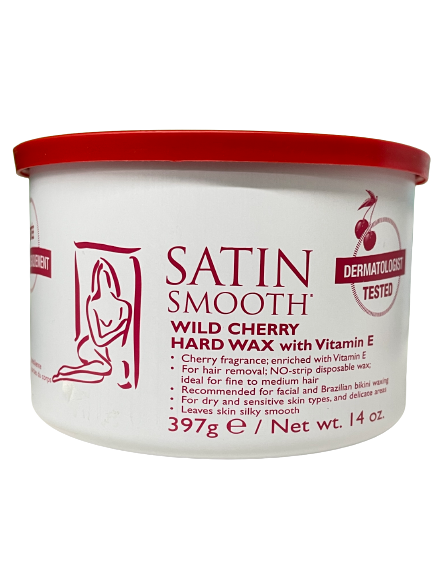 Satin Smooth | Wild cherry Hard Wax with Vitamin E 14oz - CM Nails & Beauty Supply