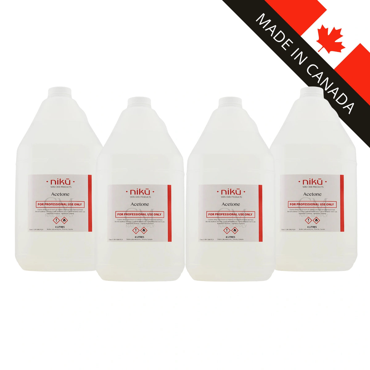 4 gallons case of Niku 100% pure acetone nail polish remover