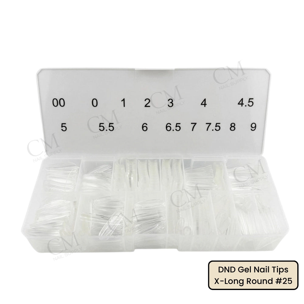 DND clear soft gel nail tips long almond flexible full cover extension tip