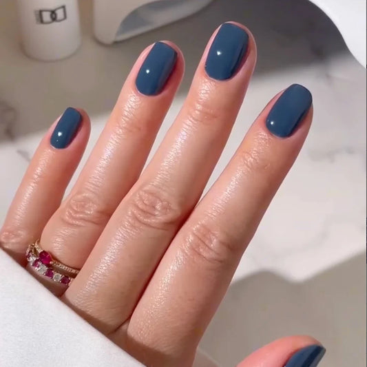 Deep Mystery #460 manicure featuring DND gel polish with the matching Gel & Lacquer Duo.
