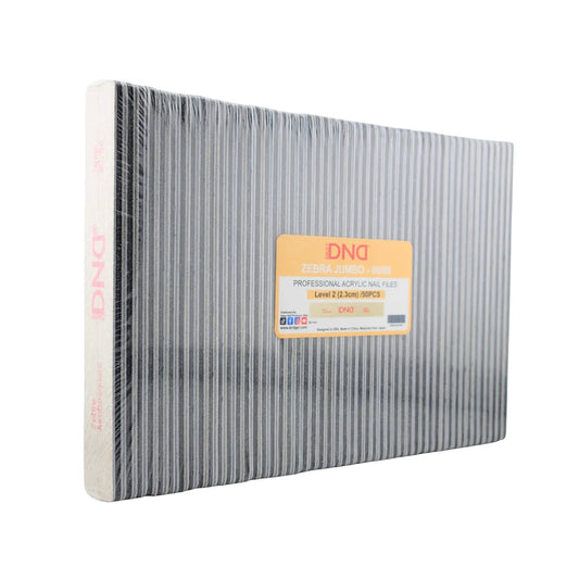 Front view of DND jumbo square zebra nail file showing 80 80 grit surface