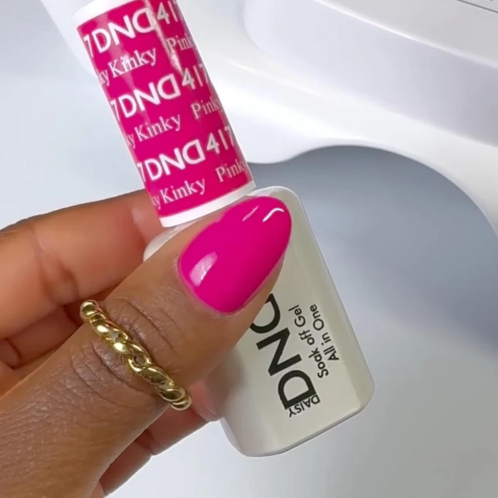 DND Pinky Kinky #417 pink nail polish on nails