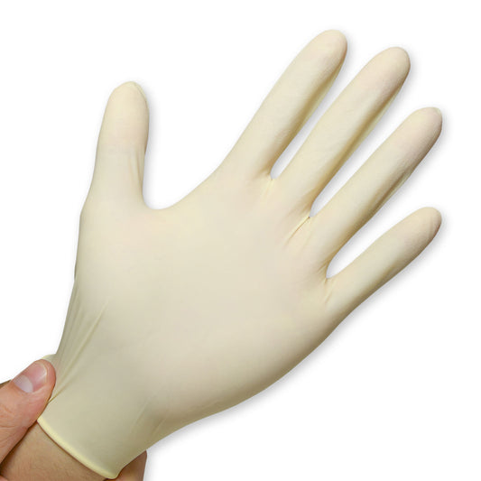 Filter Glove Latex Powder-Free – 4 Mil, Natural Rubber, Cream Color - CM Nails & Beauty Supply