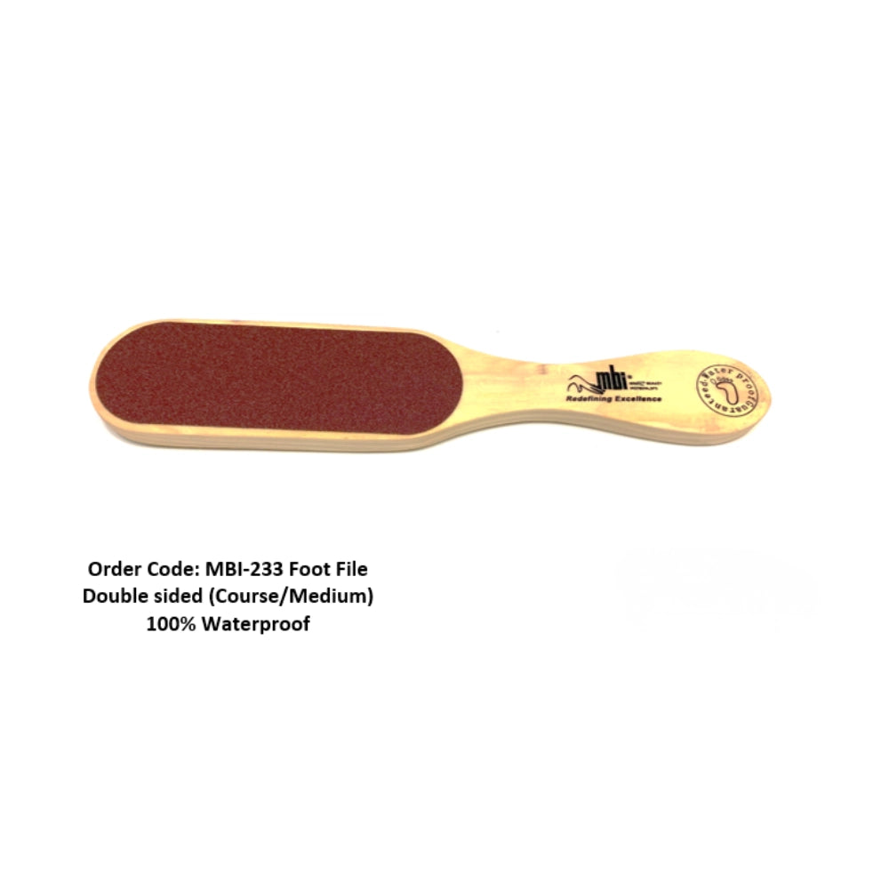 professional foot file with oak wood handle double sided pedicure tool