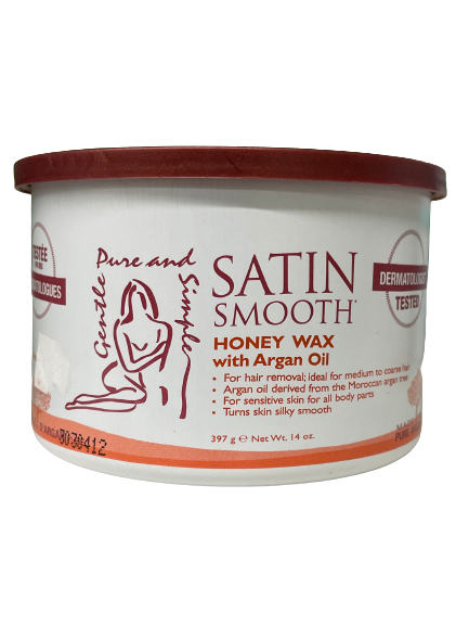Satin Smooth | Honey Wax With Argan Oil / 14 Oz - CM Nails & Beauty Supply