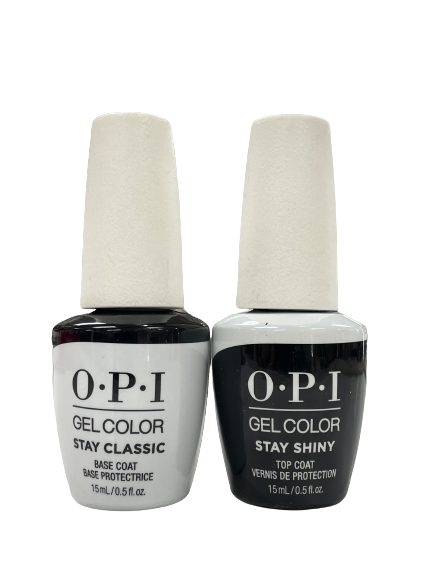 OPI GelColor Bundle - Stay Classic Base Coat & Stay Shiny Top Coat - GC001 & GC003 - CM Nails & Beauty Supply