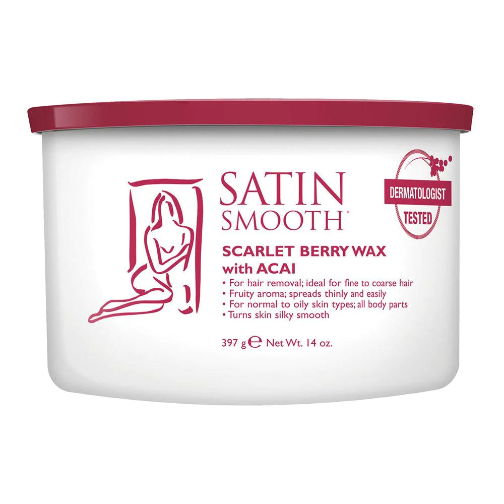 Satin Smooth | Scarlet Berry Wax With Acai (14oz) - CM Nails & Beauty Supply