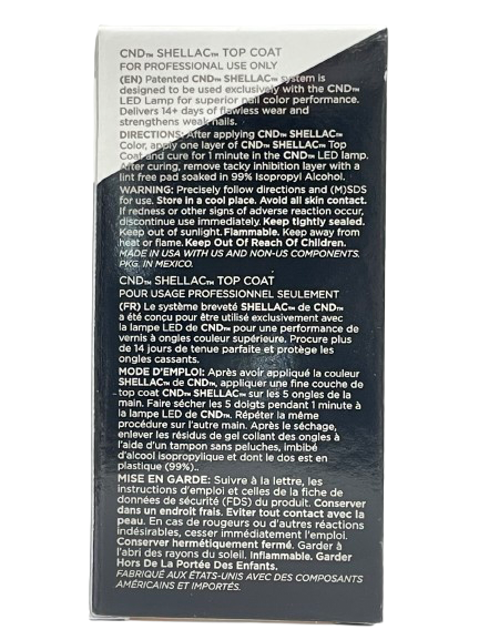 CND Shellac Power Polish Top Coat – 0.25 fl oz / 7.3 mL - CM Nails & Beauty Supply