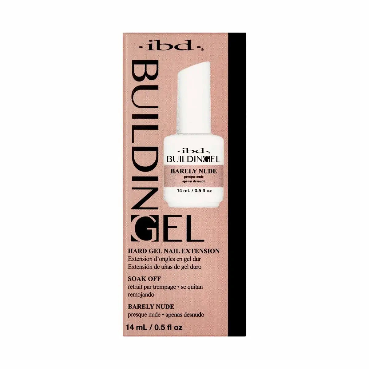 ibd | Building Gel - Barely Nude (0.5 oz) | Hard Gel for Nail Extensions & Overlays - CM Nails & Beauty Supply