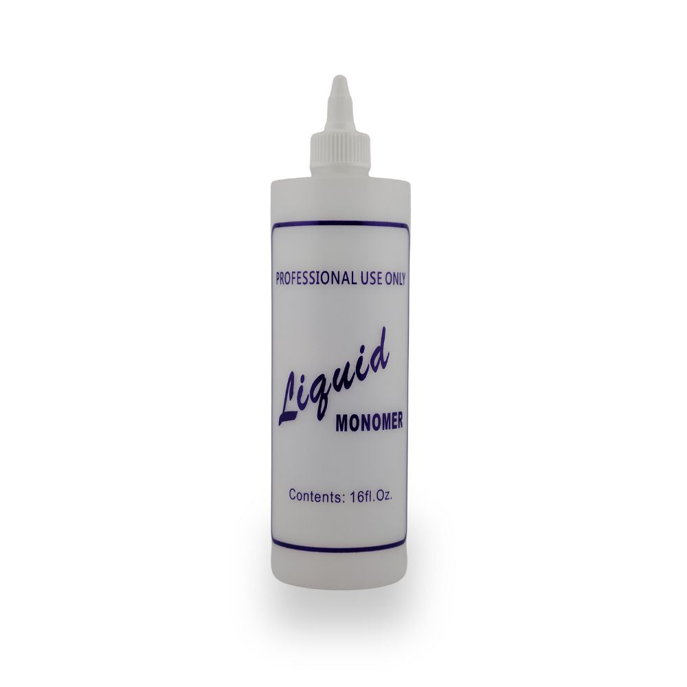 Labelled liquid monomer bottle with twist cap 16 oz for acrylic nails