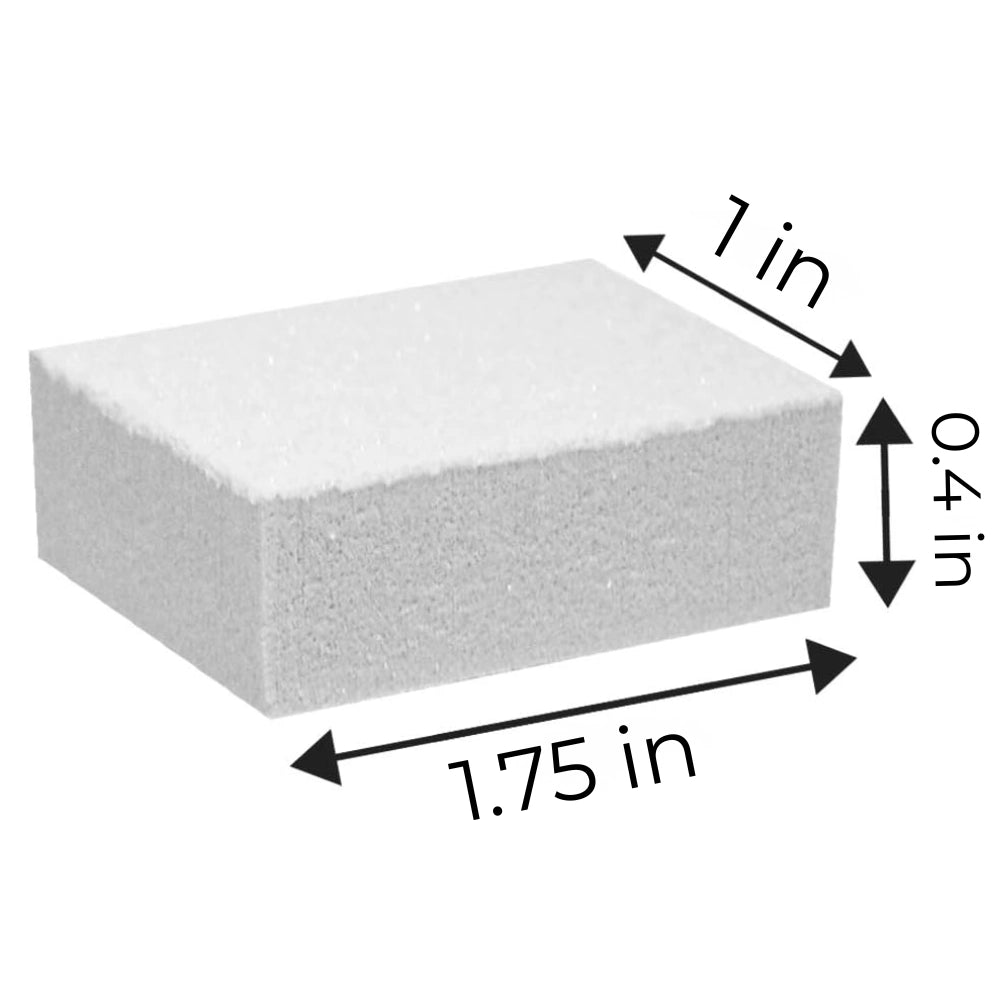 Ergonomic white mini buffer crown shape close-up showing texture and professional grade design.