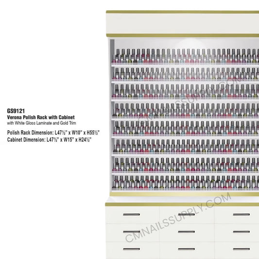 white Professional nail polish holder for nail salon wall display