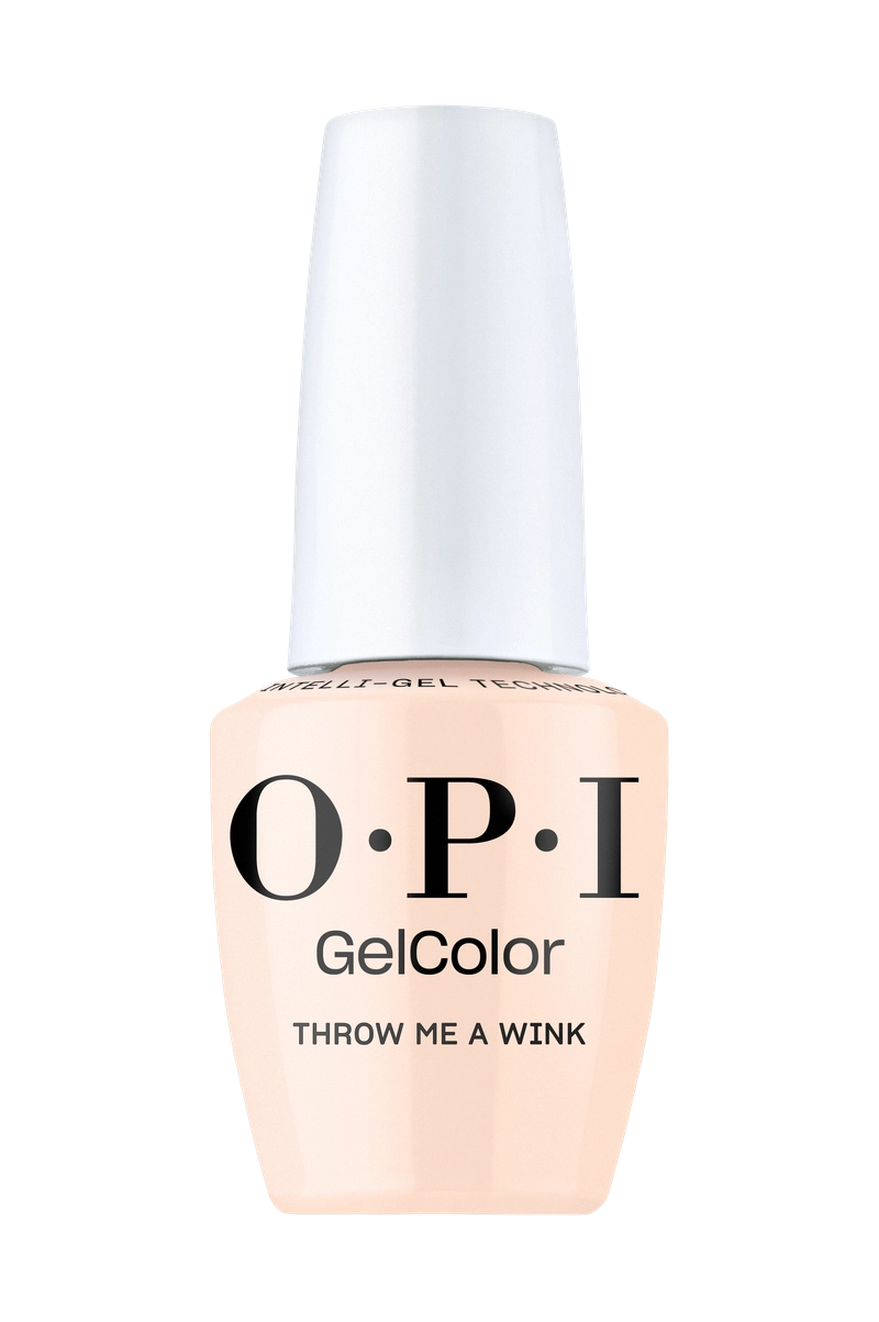 OPI GelColor Throw Me a Wink pale pink gel polish bottle F044