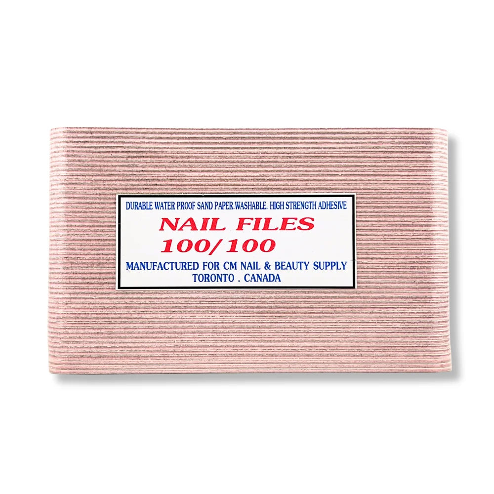 Round 100/100 grit nail file for acrylic nail shaping and product removal bulk by package for professional salons