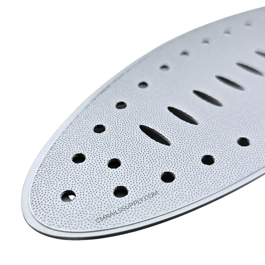 stainless steel foot file callus remover coarse and fine metal pedicure file close up on white background