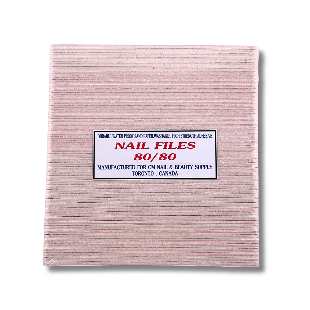 Wholesale white square nail files 80/80 grit for nail tech supplies and salon restocking in Canada