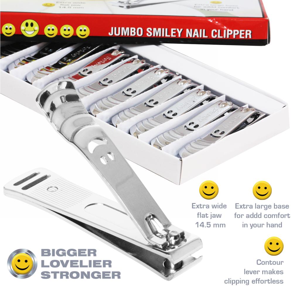 Berkeley Jumbo Smiley Nail Clipper | Flat Head Heavy-Duty Carbon Steel for Toenails - CM Nails & Beauty Supply