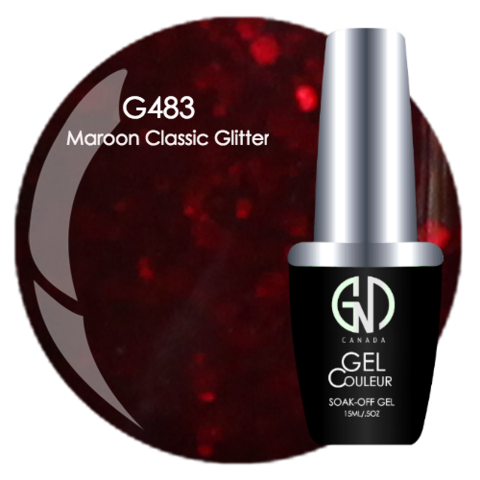 Maroon Classic Glitter | GND Canada® 1-Step Gel - CM Nails & Beauty Supply