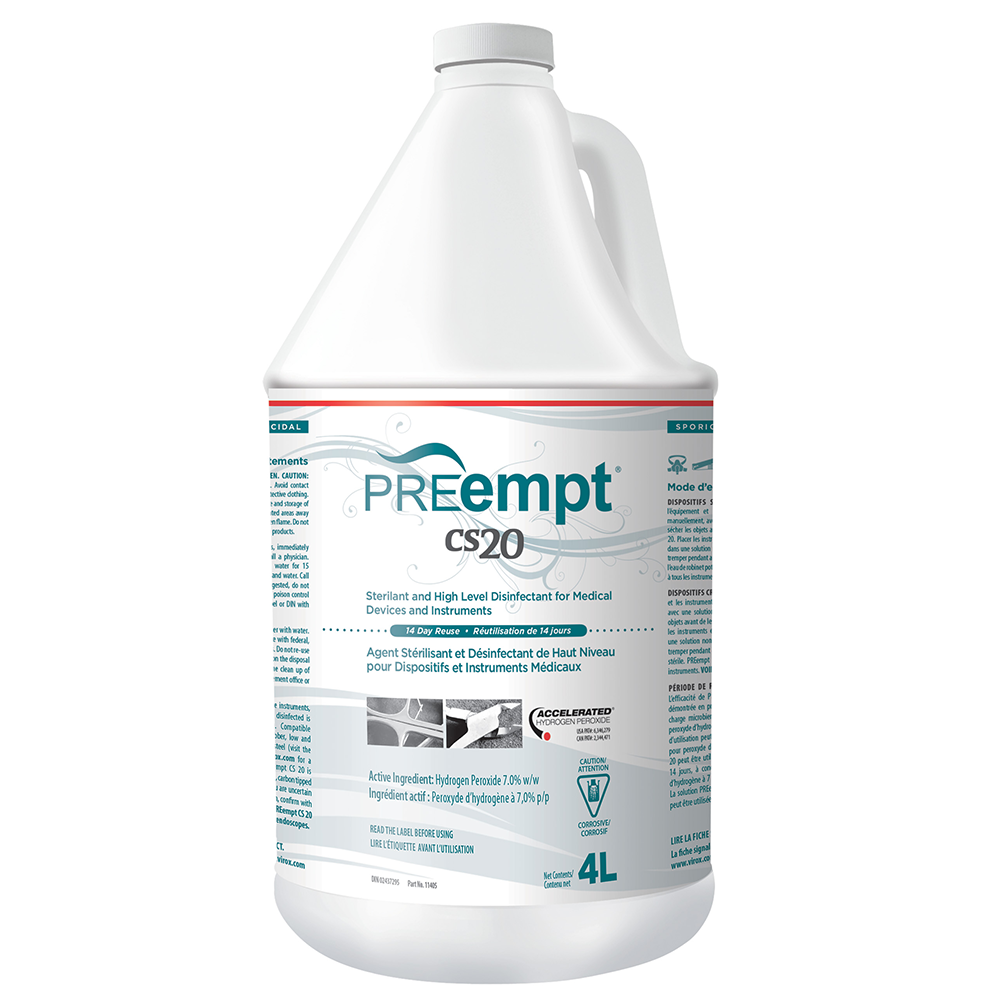 Virox Pre-Empt CS20 Chemosterilant Disinfectant for Instruments & Medical Devices | 4 L - CM Nails & Beauty Supply