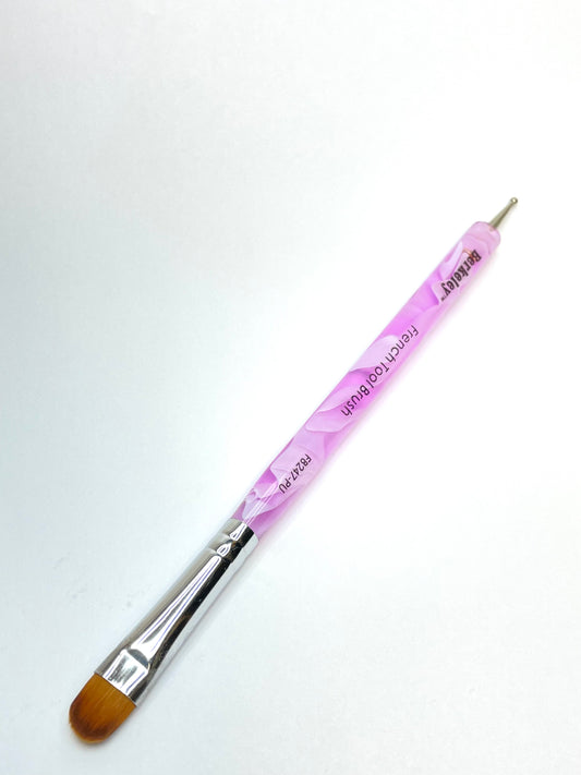 French Brush & Dot Tool | Purple Marble Acrylic Handle - CM Nails & Beauty Supply