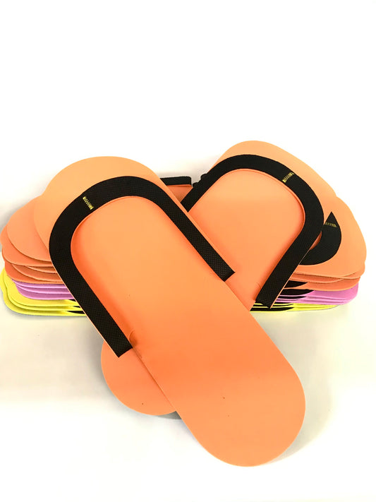 Disposable Foam Pedicure Slippers Multi Color 12 pairs/ pack - CM Nails & Beauty Supply