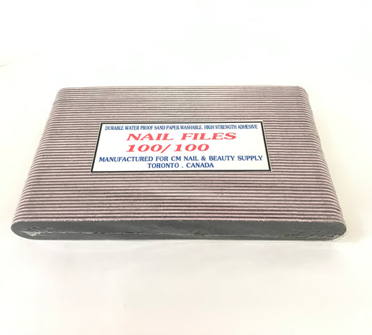 Nail File Black | White & Serrated Pink - 100/100 Grit |1 pcs | 10 Pcs | 50 Pcs | Round Face - CM Nails & Beauty Supply