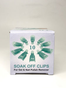 Reusable Nail/Gel Polish Soak Off Cap Clips | 10 Piece | Purple | Blue | Clear