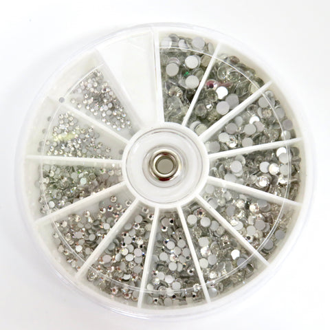 Nail Art Rhinestones Glass Diamonds Charms Gems Stones Beads 3D Flatback Round