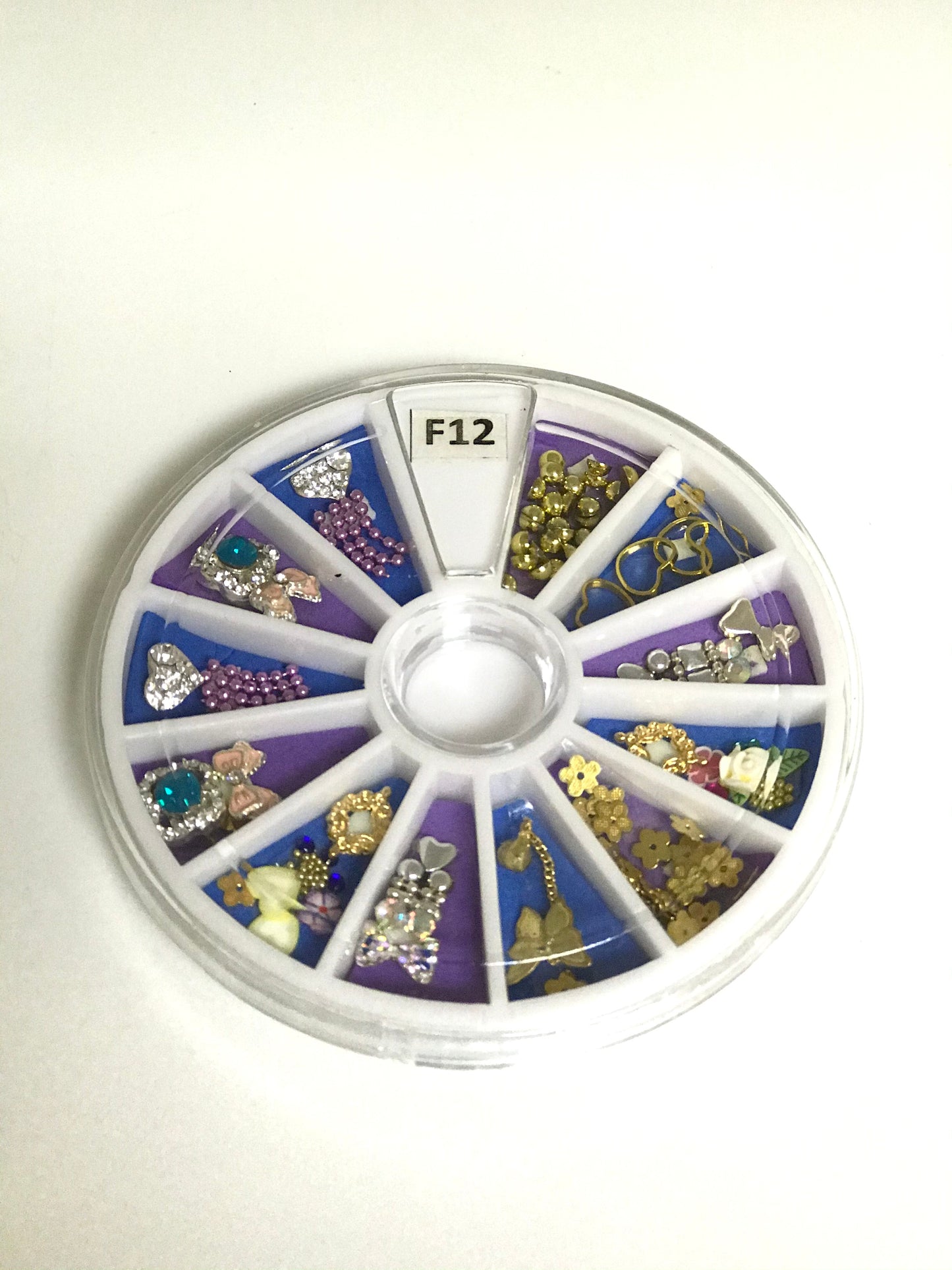 Mix Design 3D alloy diamond nail charm metal crystal rhinestone nail art | F 12 | - CM Nails & Beauty Supply