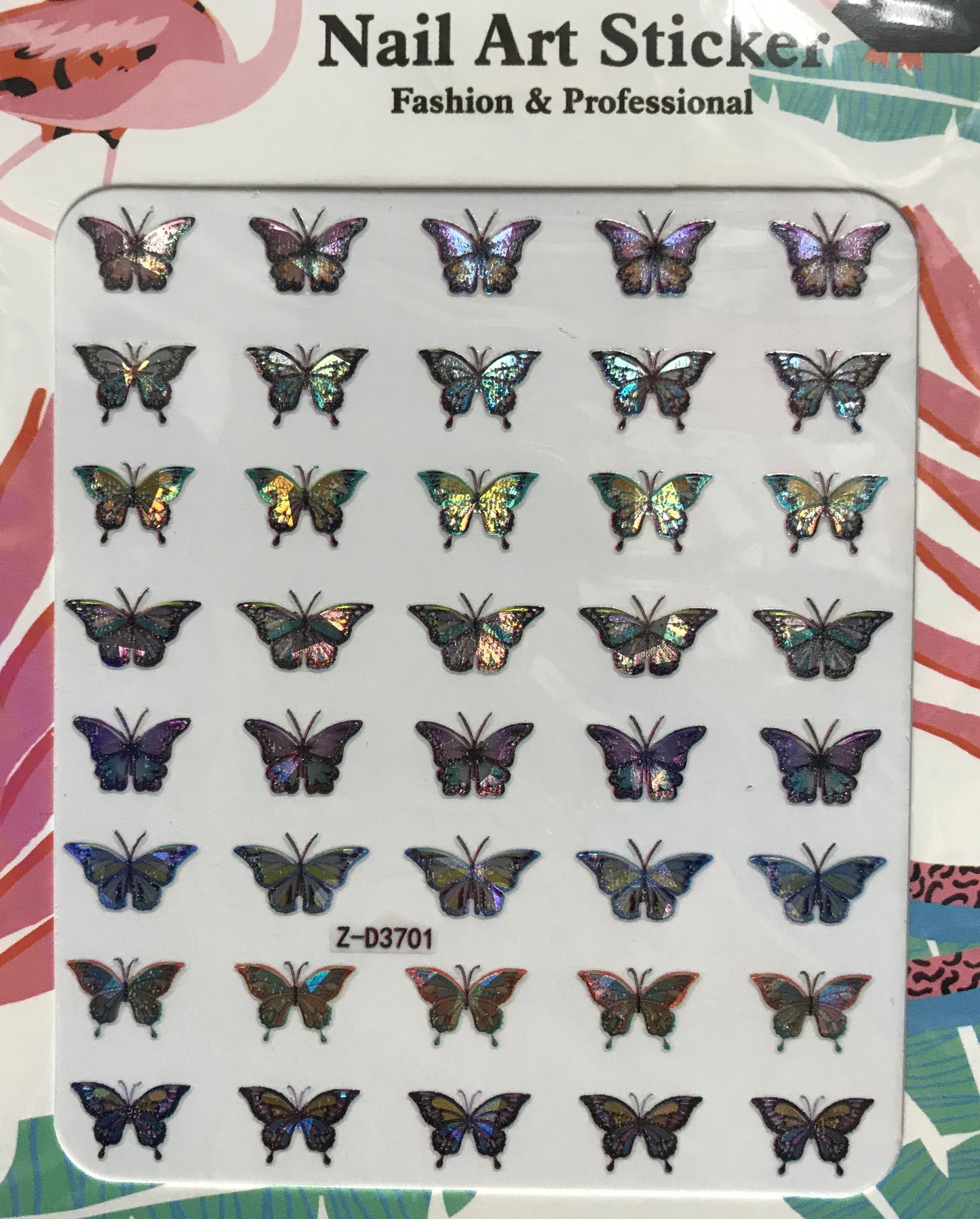 Butterfly Nail Art Stickers Waterproof (3701) - CM Nails & Beauty Supply