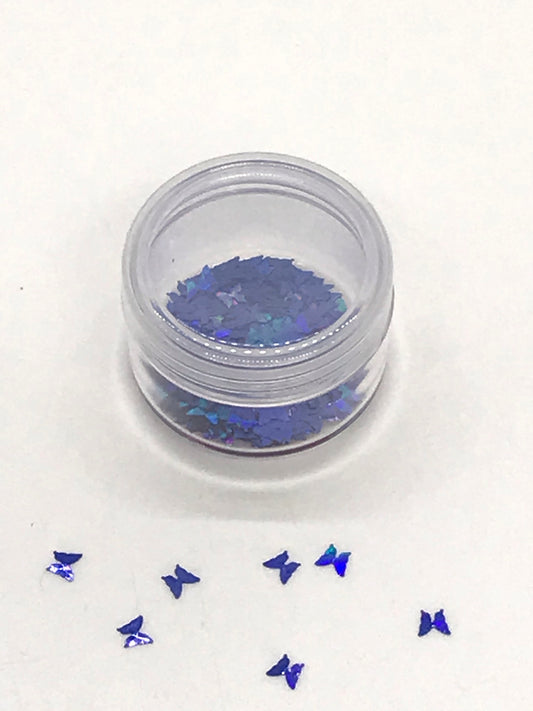 Nail Art Design - Purple Gradient Butterfly Gems 3D Nails - CM Nails & Beauty Supply