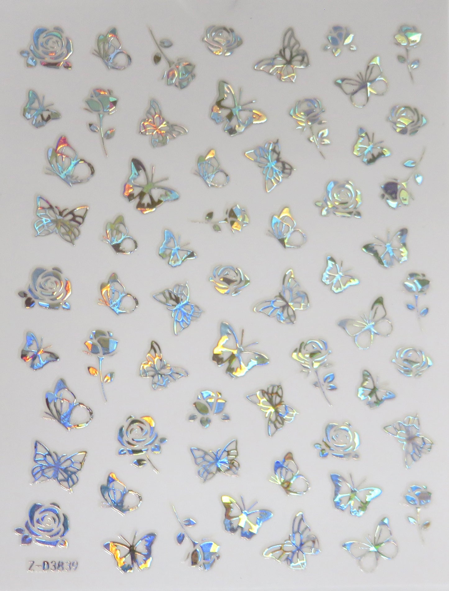 Nail Sticker Butterfly-Silver- D3839 - CM Nails & Beauty Supply