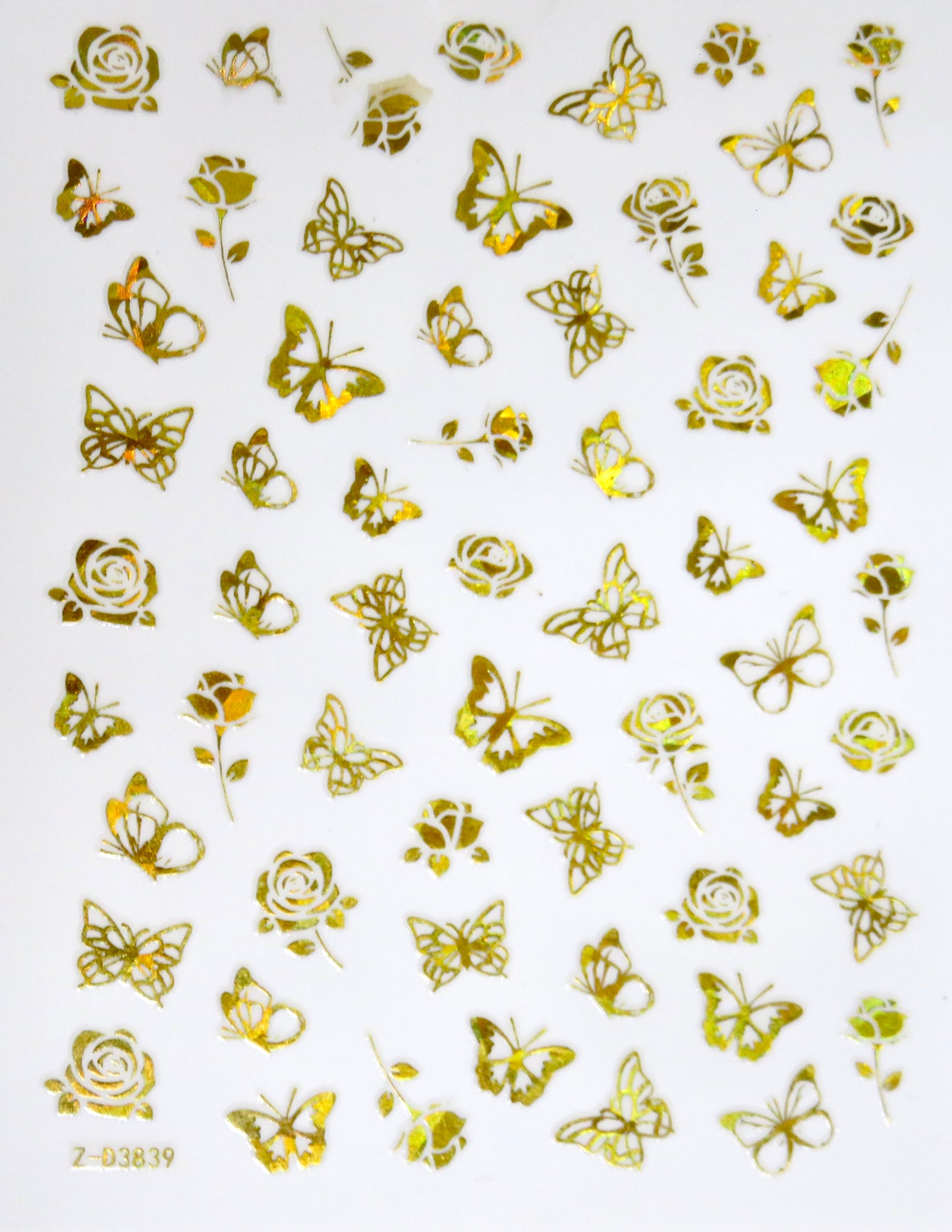 Nail Sticker Butterfly-Gold D3839 - CM Nails & Beauty Supply