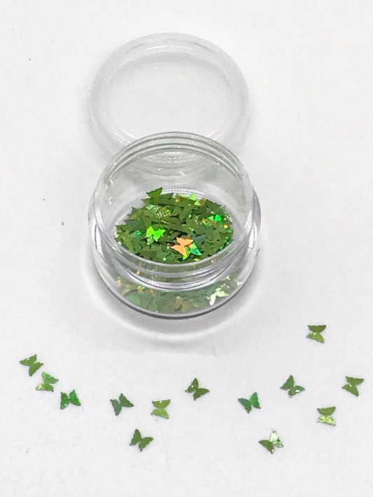 Nail Art Design - Iridescent Spring Butterfly Gems 3D Nails - CM Nails & Beauty Supply