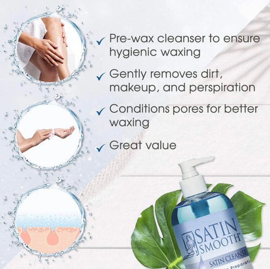 Satin Smooth | Skin Preparation Cleanser/ Pre Waxing | 16 Fluid- Ounces. - CM Nails & Beauty Supply