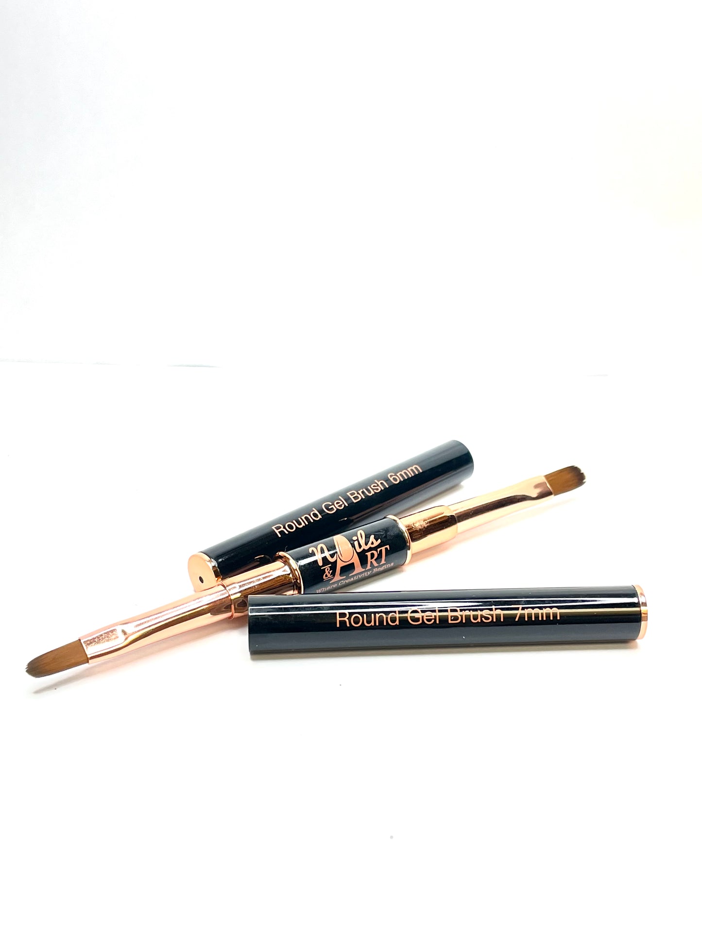 Gel Brush Round(Nail & Art Brushes) with Two Sizes 6mm & 7mm /Brushes Combo - CM Nails & Beauty Supply