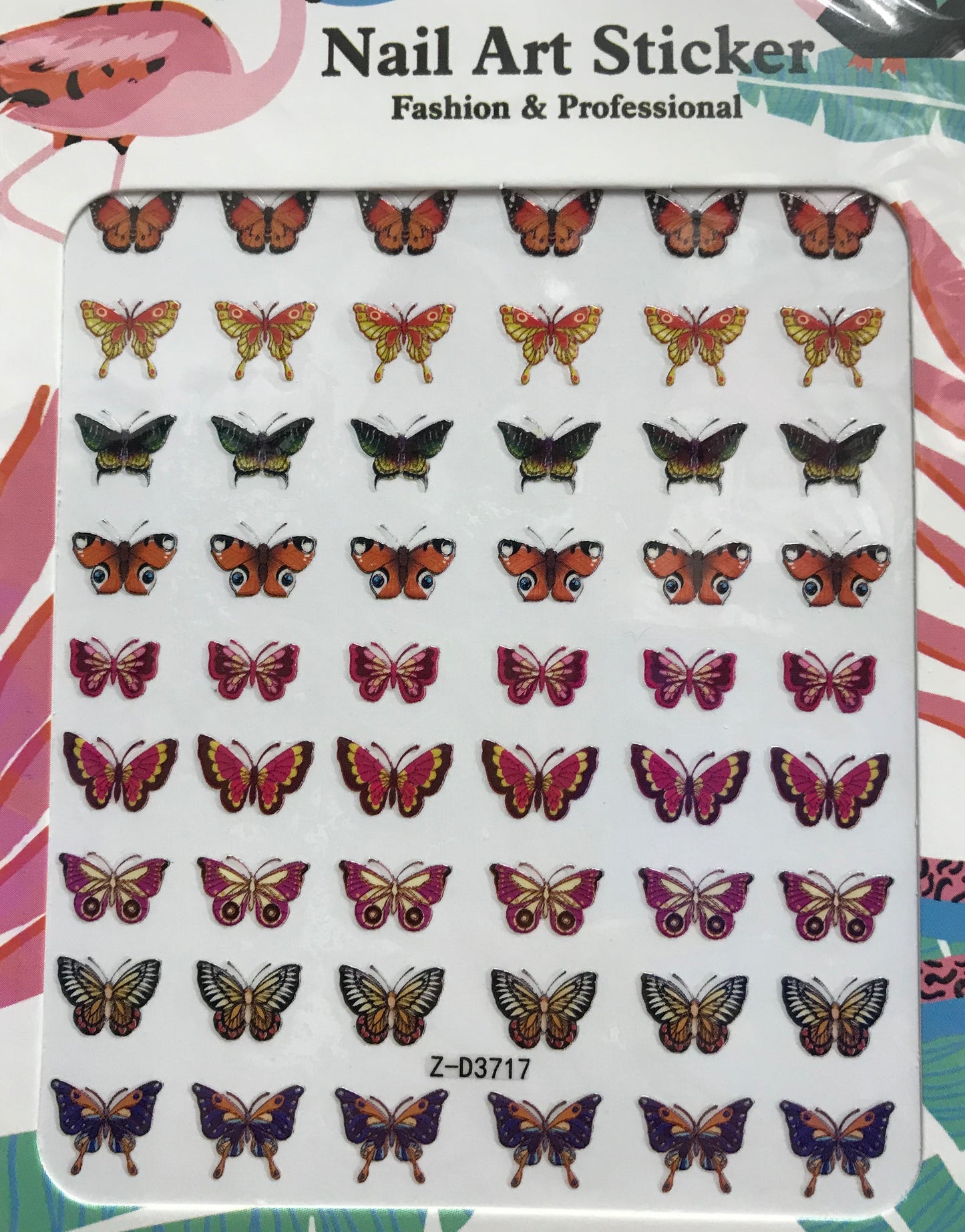 Butterfly Nail Art Stickers Waterproof (3717) - CM Nails & Beauty Supply