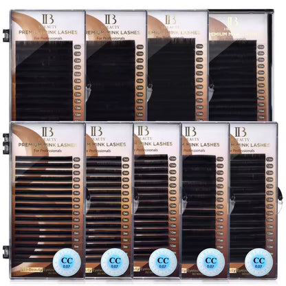 11mm C-Curl mink lashes handmade in Korea, tray packaging view