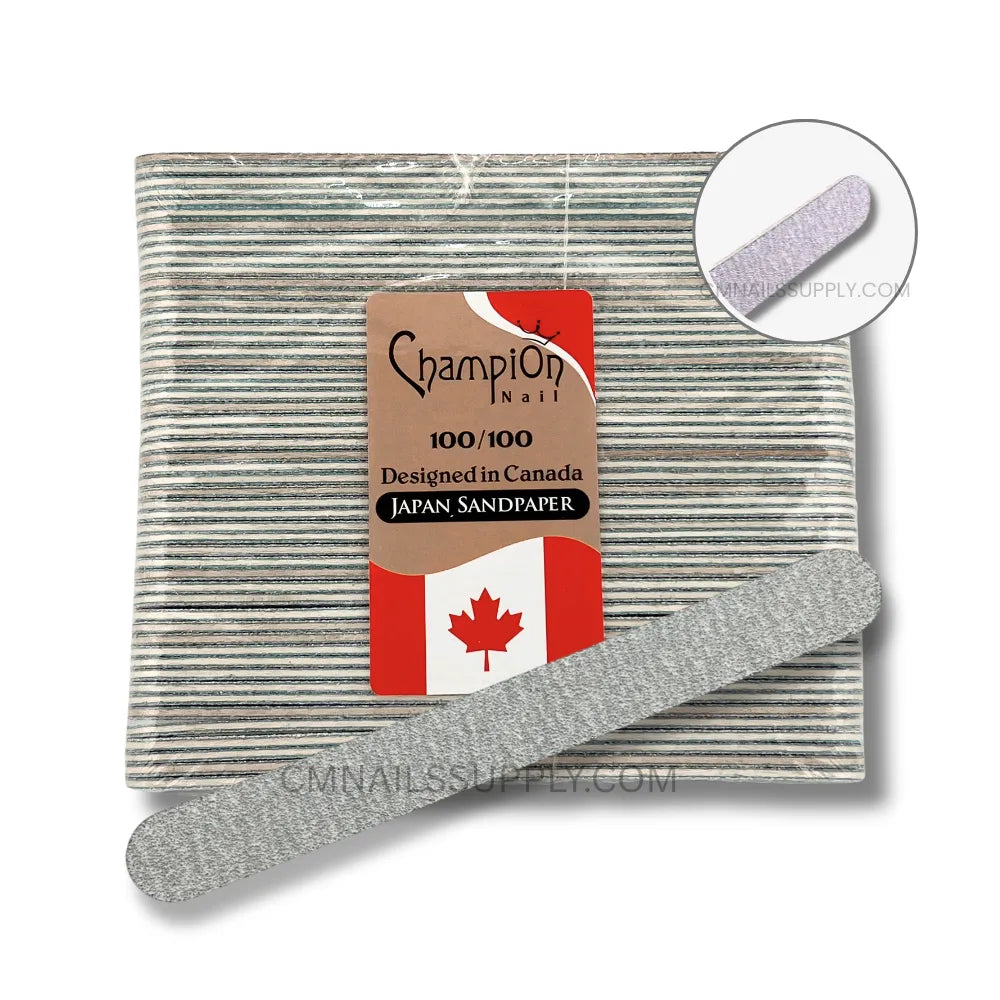 Mini Nail File Zebra Round 100/100 Grit (50 Pack)